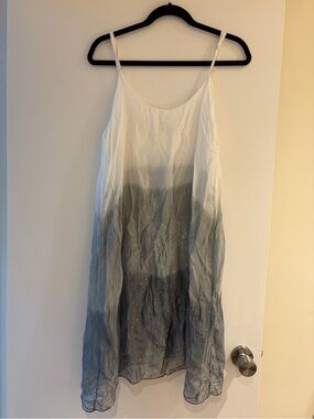 White to Gray Ombre Spaghetti Strap Sundress